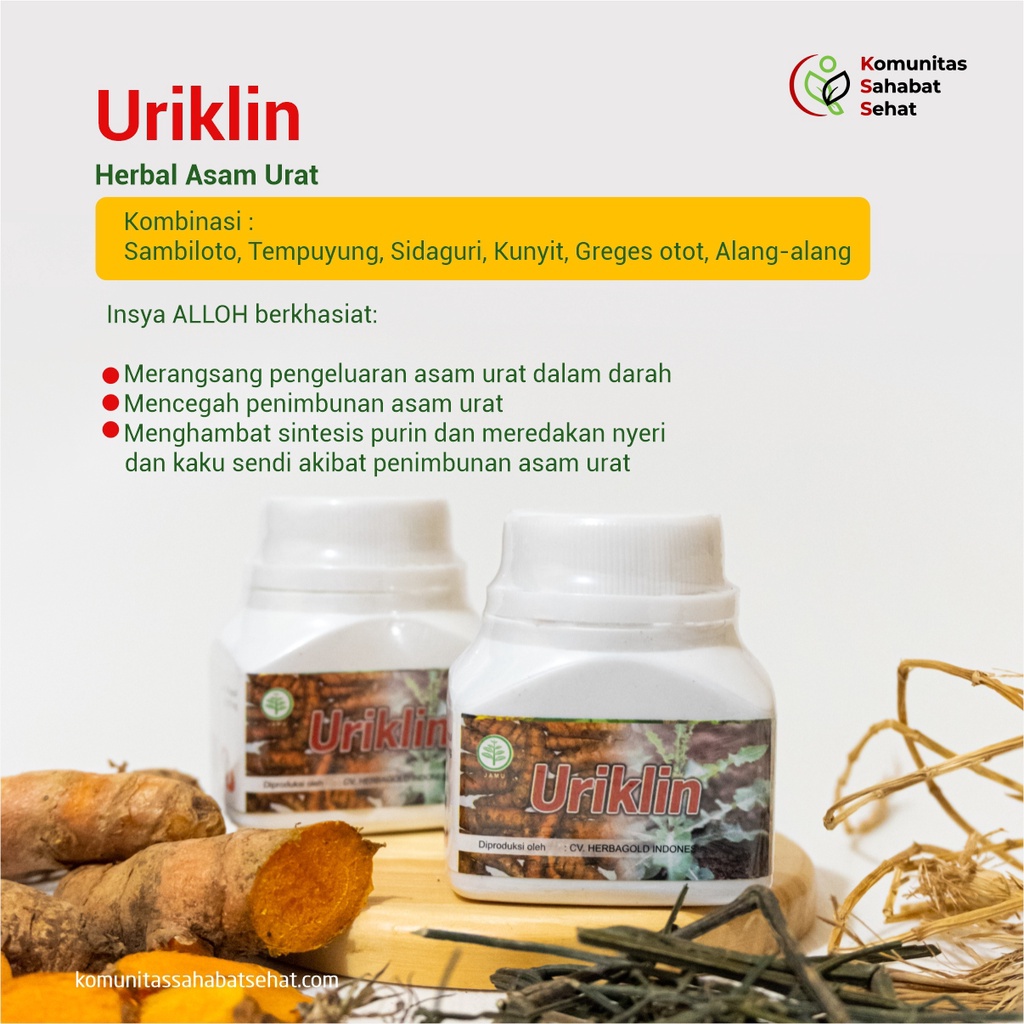 

Obat Herbal Uriklin Atasi Asam Urat, Herbal Nyeri Sendi, Obat Pegel Linu