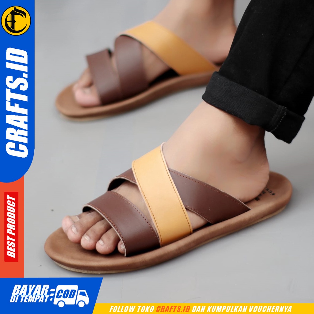 Sandal Pria Kulit Asli Crafts Polet