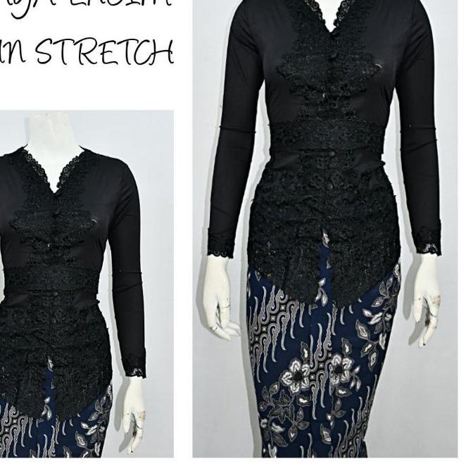 ➶ Indah KEBAYA ENCIM MODERN LENGAN PANJANG BORDIR SENADA KATUN STRETCH KEBAYA WISUDA KEBAYA KATUN KE