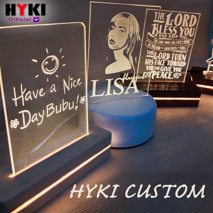 Terlaris Lampu Tidur Custom/Lampu Hias/Lampu Akrilik /Lampu Led Nama/Foto/Logo