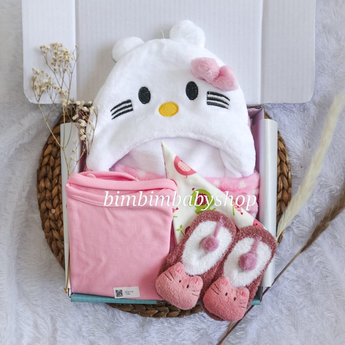 

(COD) Hampers Bayi / Kado Bayi Newborn Girl & Boy Paket Selimut READY STOK - Selimut-Kitty