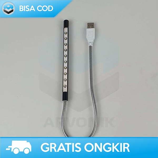 DESK LED LAMP LAMPU MEJA BELAJAR COOL WHITE 6000K 1 WATT USB FLEKSIBEL