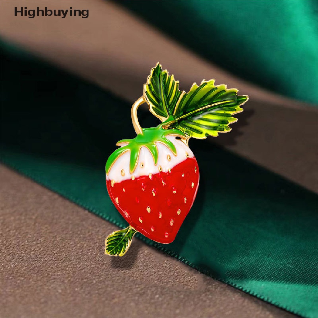 Hbid Indah Strawberry Bros Pin Desain Baru Enamel Buah Pesta Kantor Bros Pakaian Syal Klip Fashion Perhiasan Hadiah Glory