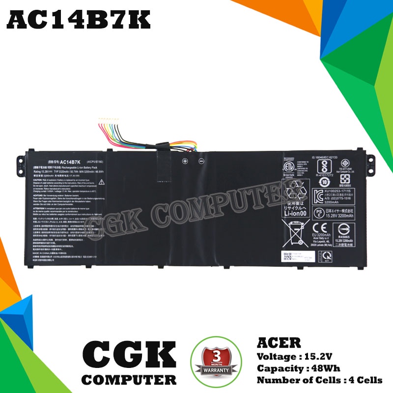 Baterai Laptop Original Acer Swift 3 SF313 Swift 3 SF313-51 series AC14B7K