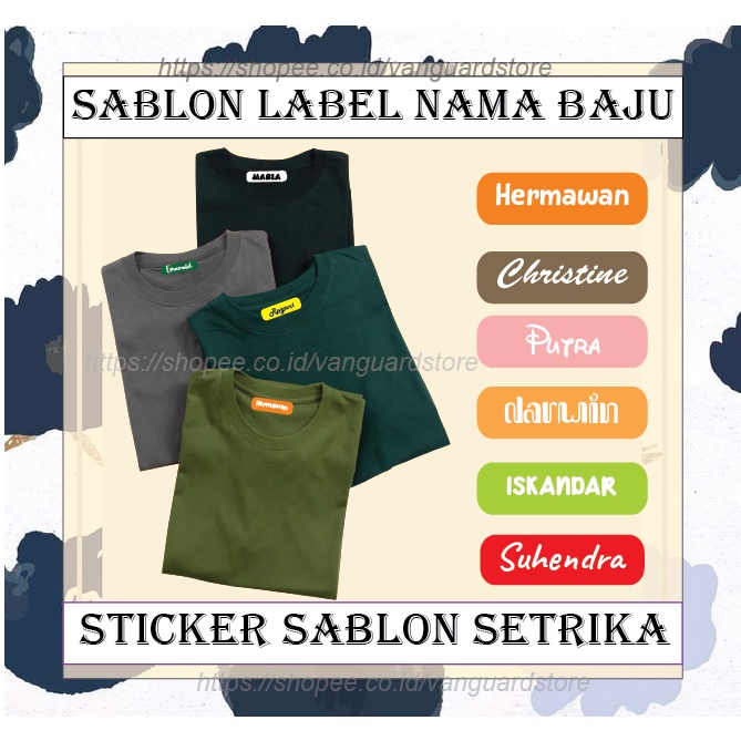 CUSTOM LABEL NAMA SERAGAM SEKOLAH ANAK STIKER KAOS SABLON SETRIKA CUSTOM NAMA PESANTREN NAME TAG LAUNDRY