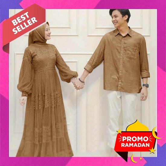 Baju Dress Pakaian Gamis Sarimbit Keluarga Samara Pavlova Pigeun Bluefashion Couple Pasangan Seragam