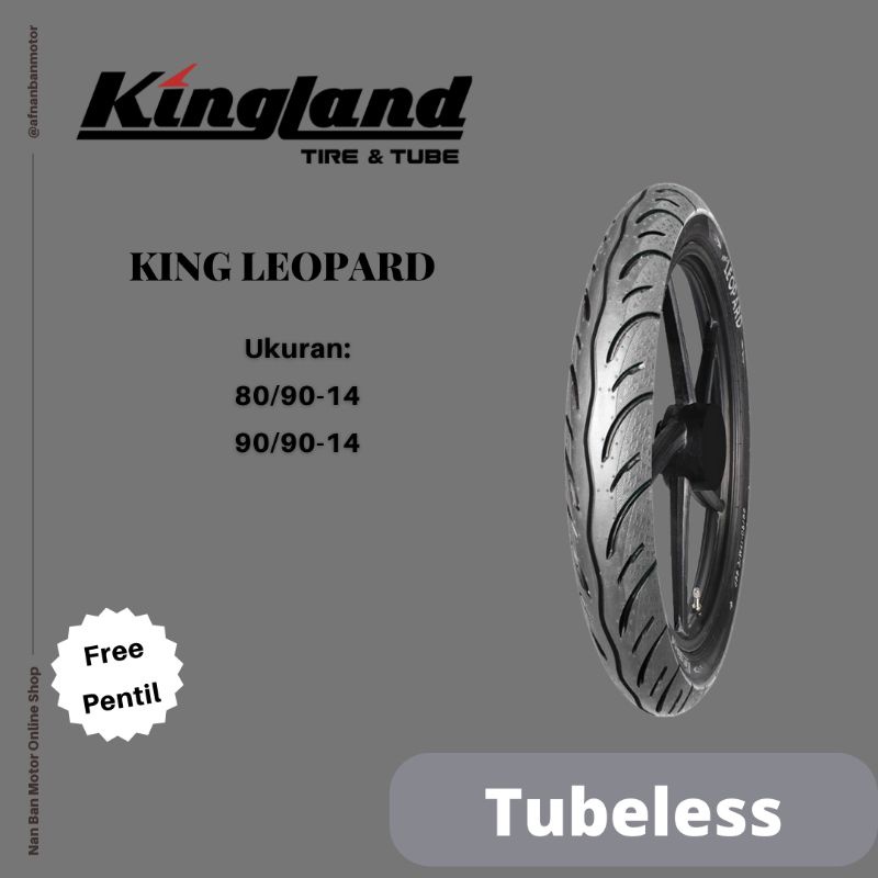 Ban Motor Kingland King Leopard Ukuran 80/90-14 & 90/90-14
