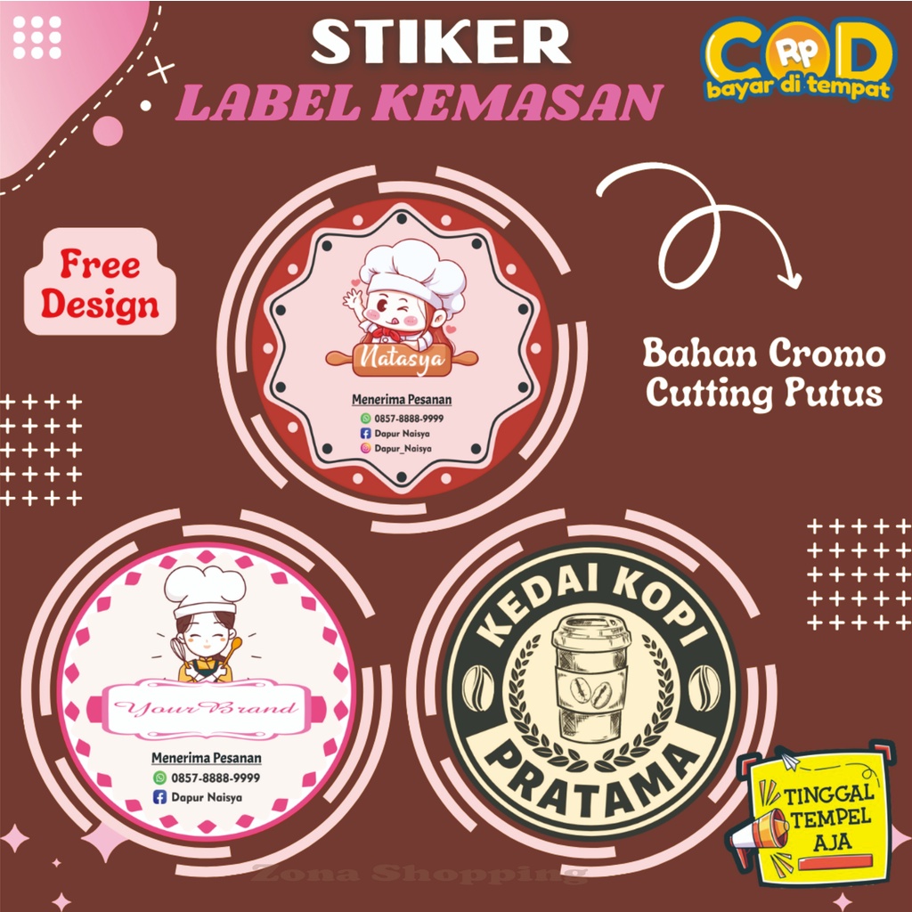 

Cetak Stiker Label Makanan / Cetak Stiker Cromo / Label Usaha Makanan / Label Kemasan + Cutting