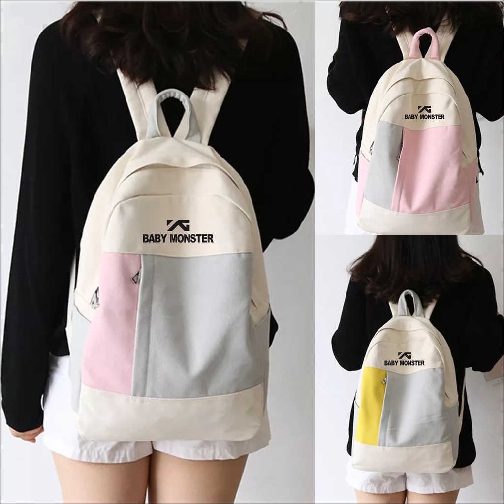 PVJ Tas Kpop Baby Monster korean Style Ransel Sekolah