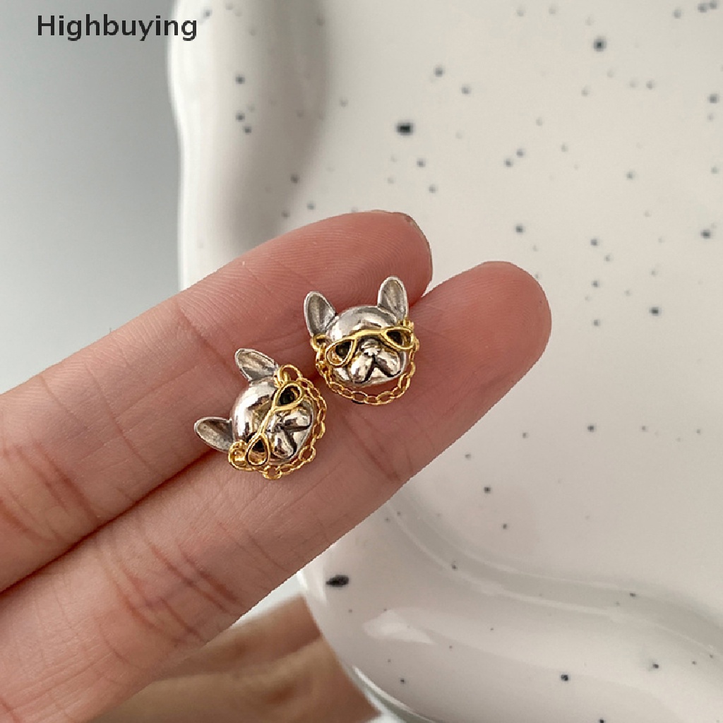 Hbid 1pasang Kreatif Gaya Hip Hop Lucu Bahasa Perancis Bulldog Stud Anting Untuk Wanita Gadis Lucu Anting Pesta Perhiasan Hadiah Glory