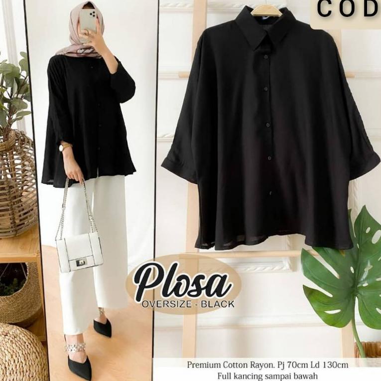 TERBARU Kemeja Wanita Jumbo LD 130 XXXL / Kemeja Polos Oversize