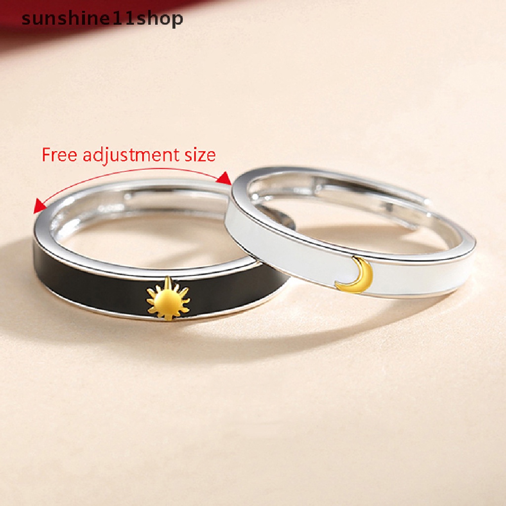 Sho Bulan Pasangan Cincin Untuk Wanita Pria Yang Serasi Jari Cincin Persahabatan Pertunangan Pernikahan Fashion Perhiasan Hadiah N