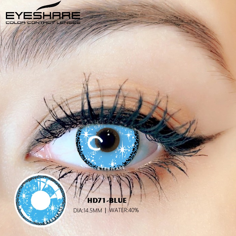 【COD】BLUE SOFTLENS BIG EYE Soft Colored Contact lens Yearly Use Cosplay Ensa Mata Soflen Mata