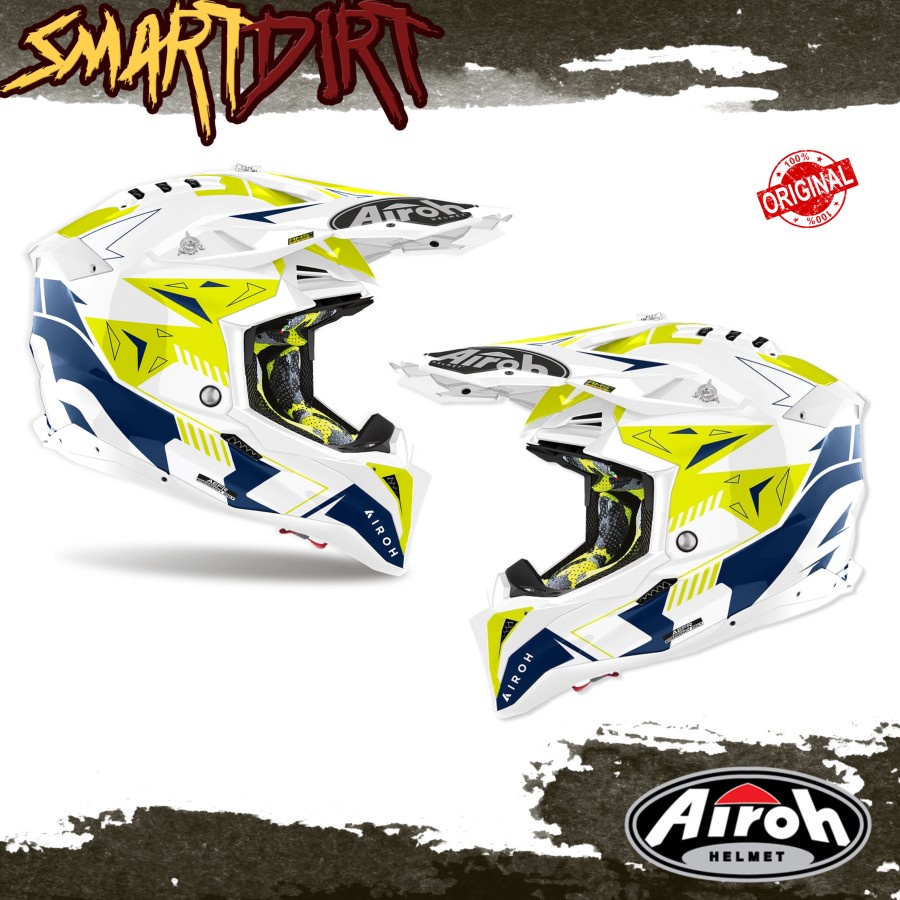 HELM CROSS AIROH AVIATOR 3 SPIN BLUE 2023 HELM TRAIL AIROH AVIATOR 3