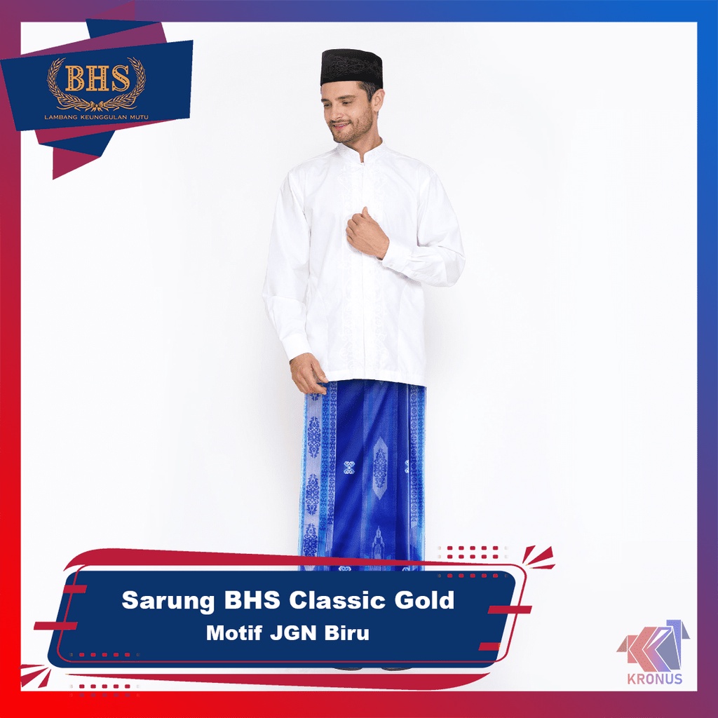 Sarung BHS Classic Gold Motif JGN Biru