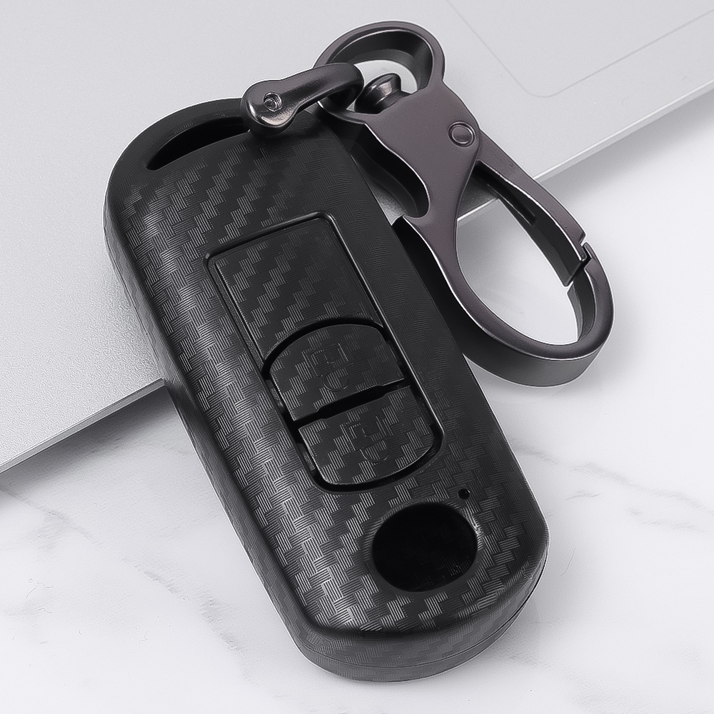 1pcs Berlaku Untuk Mazda Frosted Key Housing Portable Full-Coverage Key Box ABS Hitam Tahan Debu Tas Kunci