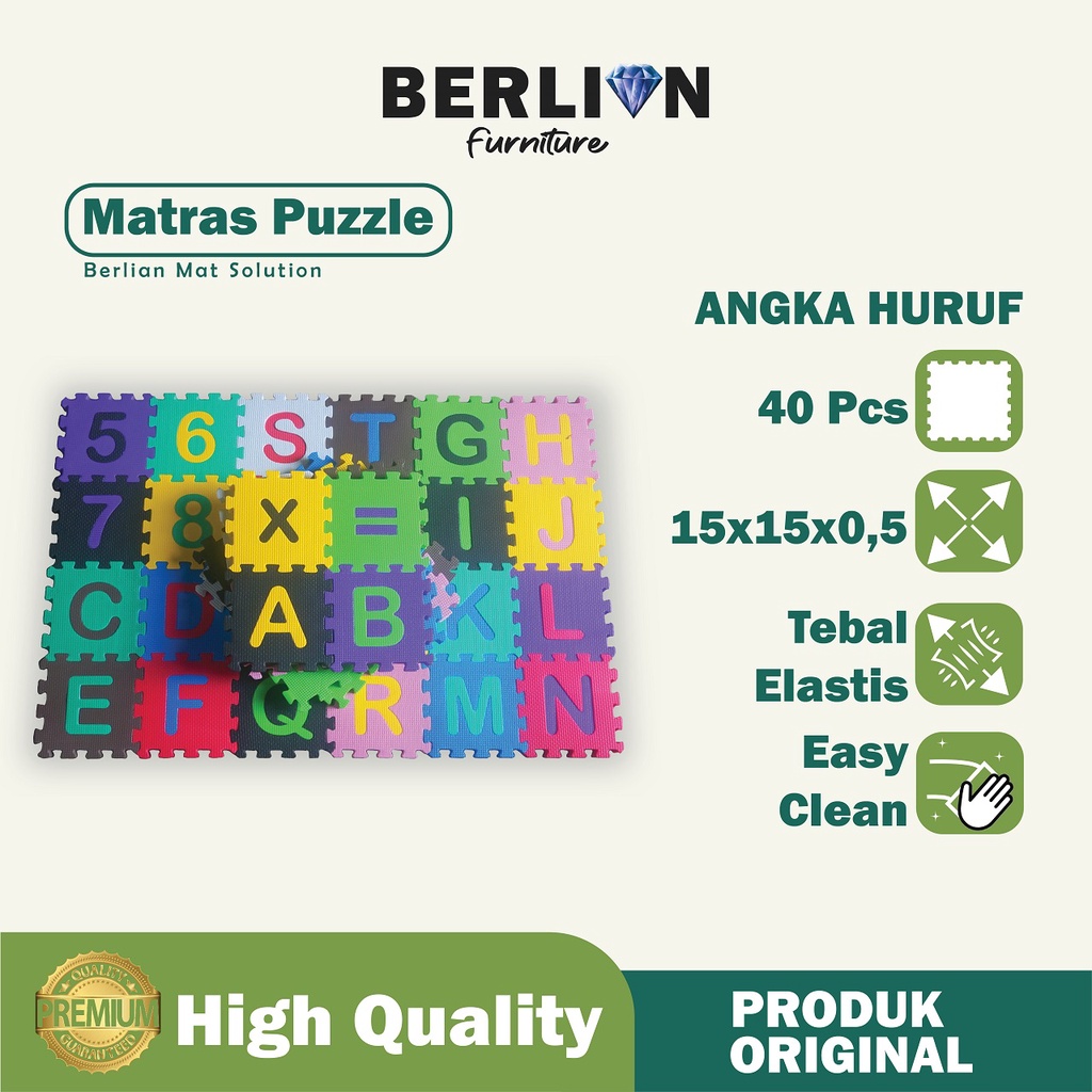 PUZZLE ANGKA HURUF uk15x15 tebel 0,5 isi 40pcs