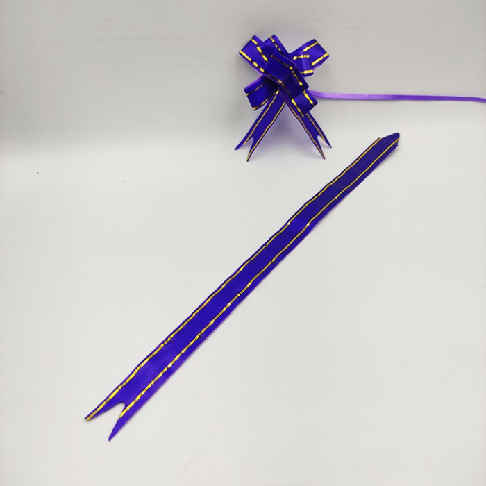 

Pita tarik 14mm motiv /Pita Kado Metalik Pita Serut Motif garis - Biru