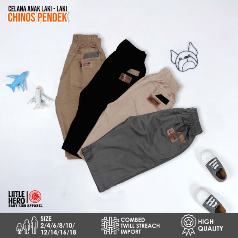 Celana Chino Chinos Pendek Anak Laki Laki Cowok Tanggung Remaja Little Hero Usia 2 3 4 5 6 7 8 9 10 Tahun