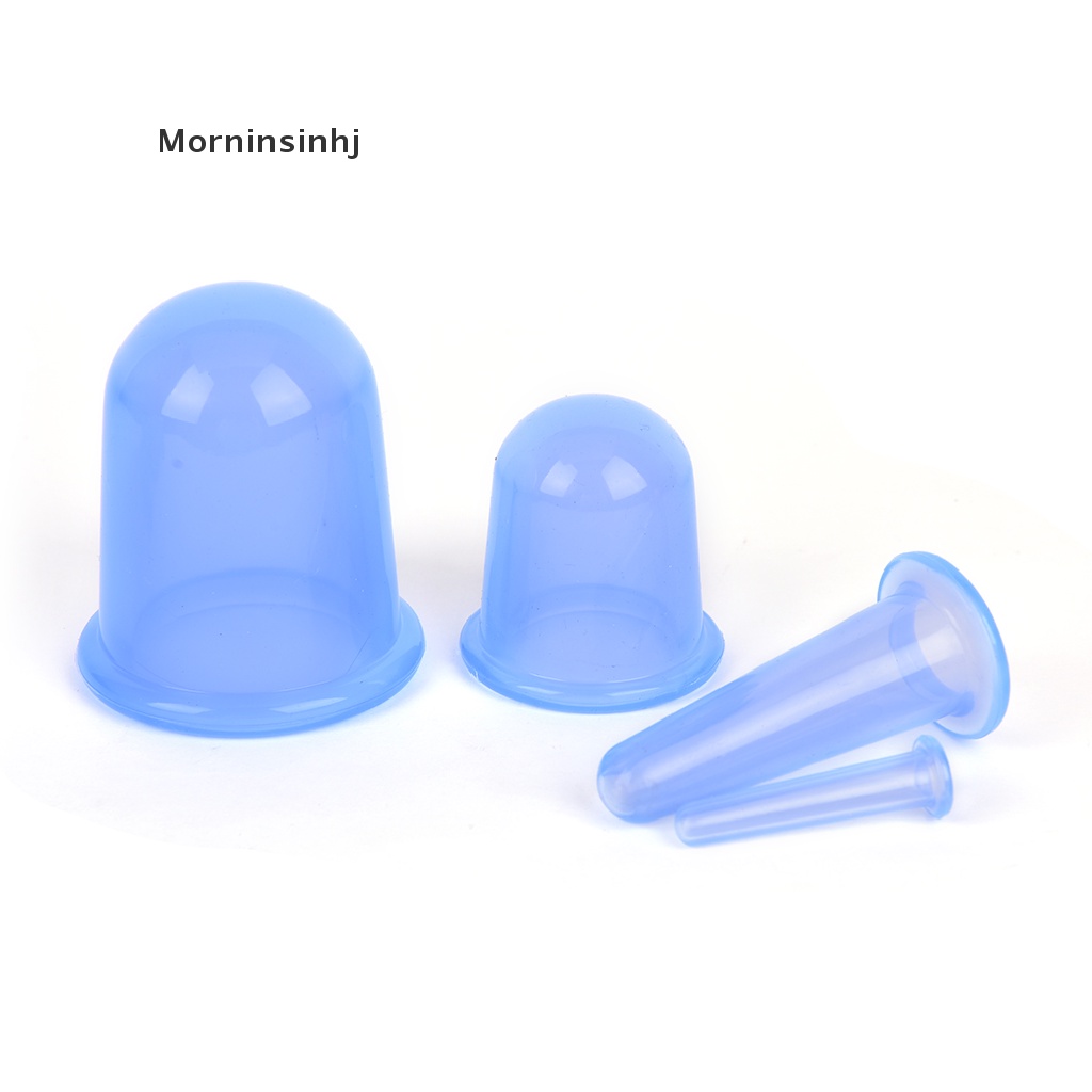 Mornin 4pcs /set Perawatan Kesehatan Tubuh Anti Selulit Silikon Vacuum Massager Cupping id