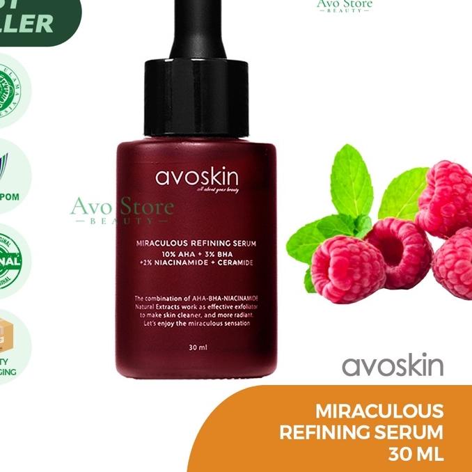 ✥ Avoskin Miraculous Refining Serum [AHA BHA NIACINAMIDE + CERAMIDE] / Eksfoliasi / Exfoliating ➬