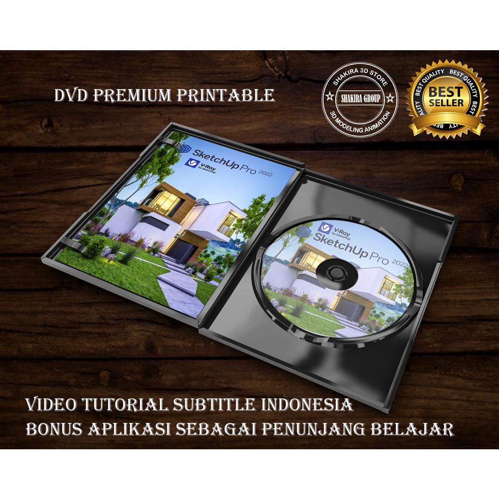 DVD SketchUp 2022 and VRay 5 Video Tutorial Mastering SUBTITLE INDONESIA