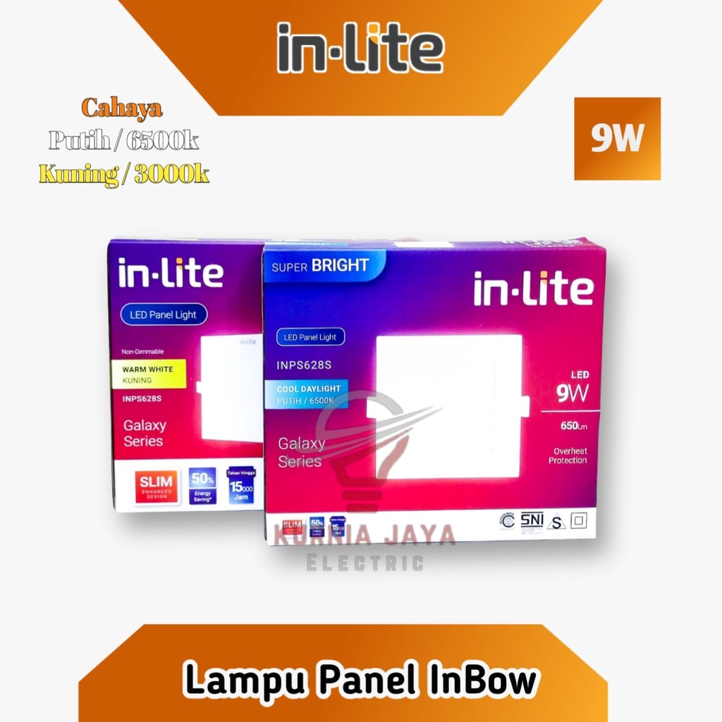 INLITE Downlight Panel Light LED Inbow 9W Kotak INPS628S