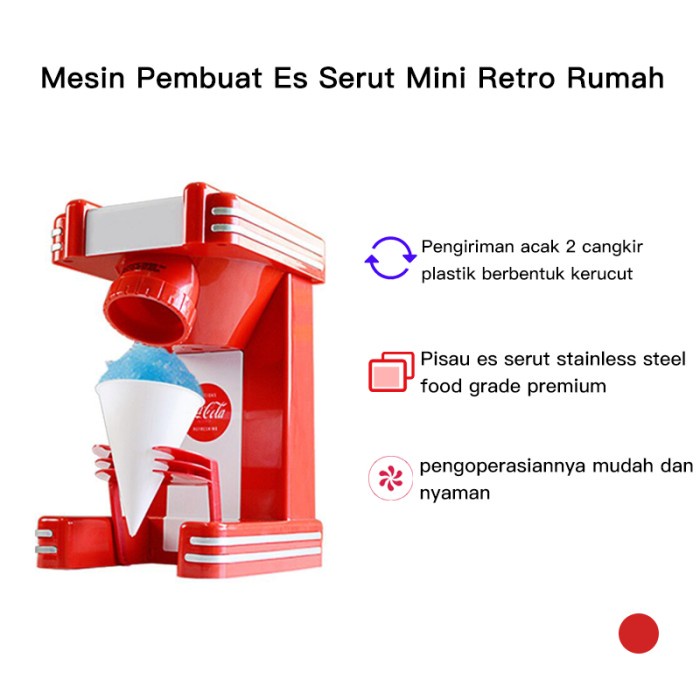 Terlaris Mesin Pembuat Es Serut Mini Retro Rumah