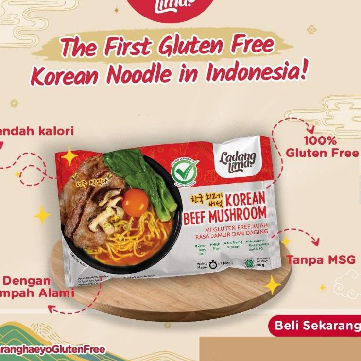 

✨ 7.7 Ladang Lima Korean Noodle Gluten Free Beef & Mushroom 94gr