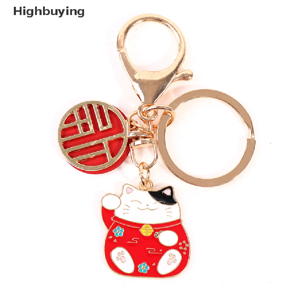 Hbid Anime Lucu Lucky Cat Fortune Keychain Gantungan Kunci Mobil Untuk Wanita Tas Pendent Glory