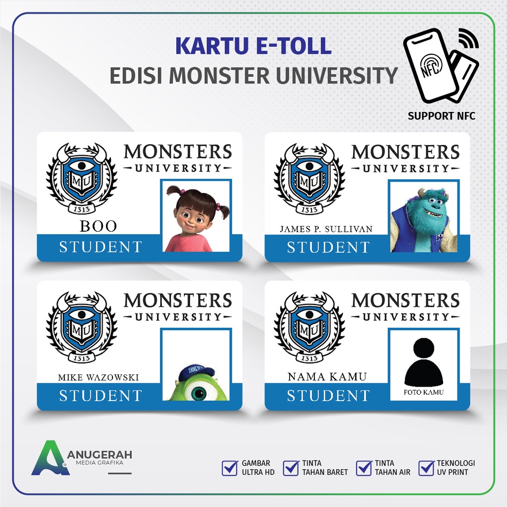 Kartu E-toll Flazz BCA Emoney Brizzi BNI Tapcash Edisi Monster University