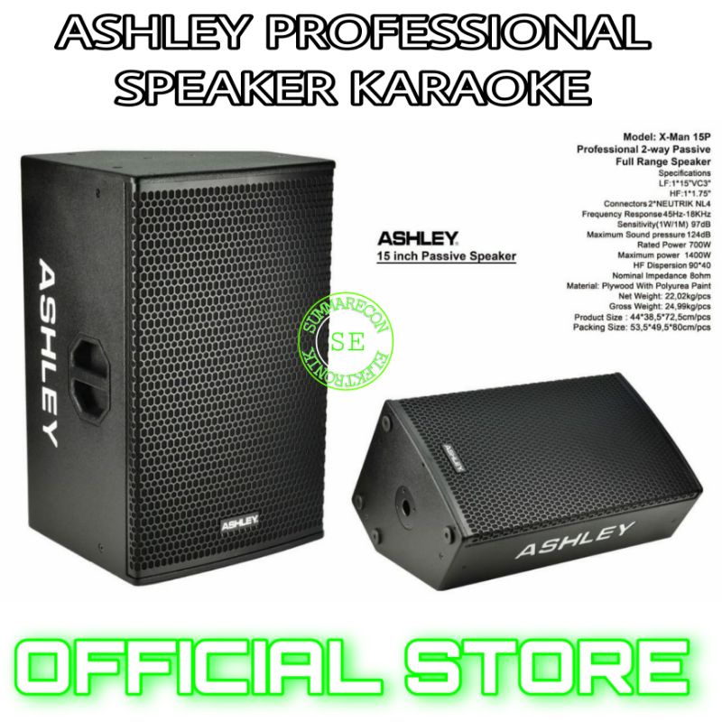 speaker pasif 15 inch ashley xman 15p speaker karaoke passive 15 inch