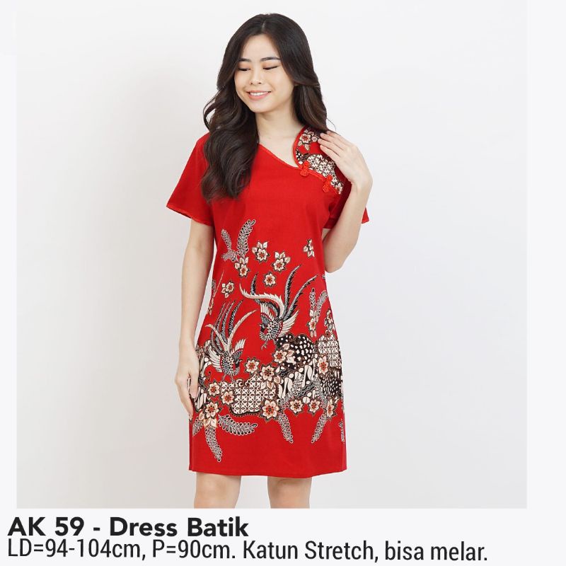 DRESS BATIK WINDA TERUSAN KERJA KANTOR WANITA MURAH GAUN BAJU CEWEK CANTIK MODIS 33 ETNIK 59
