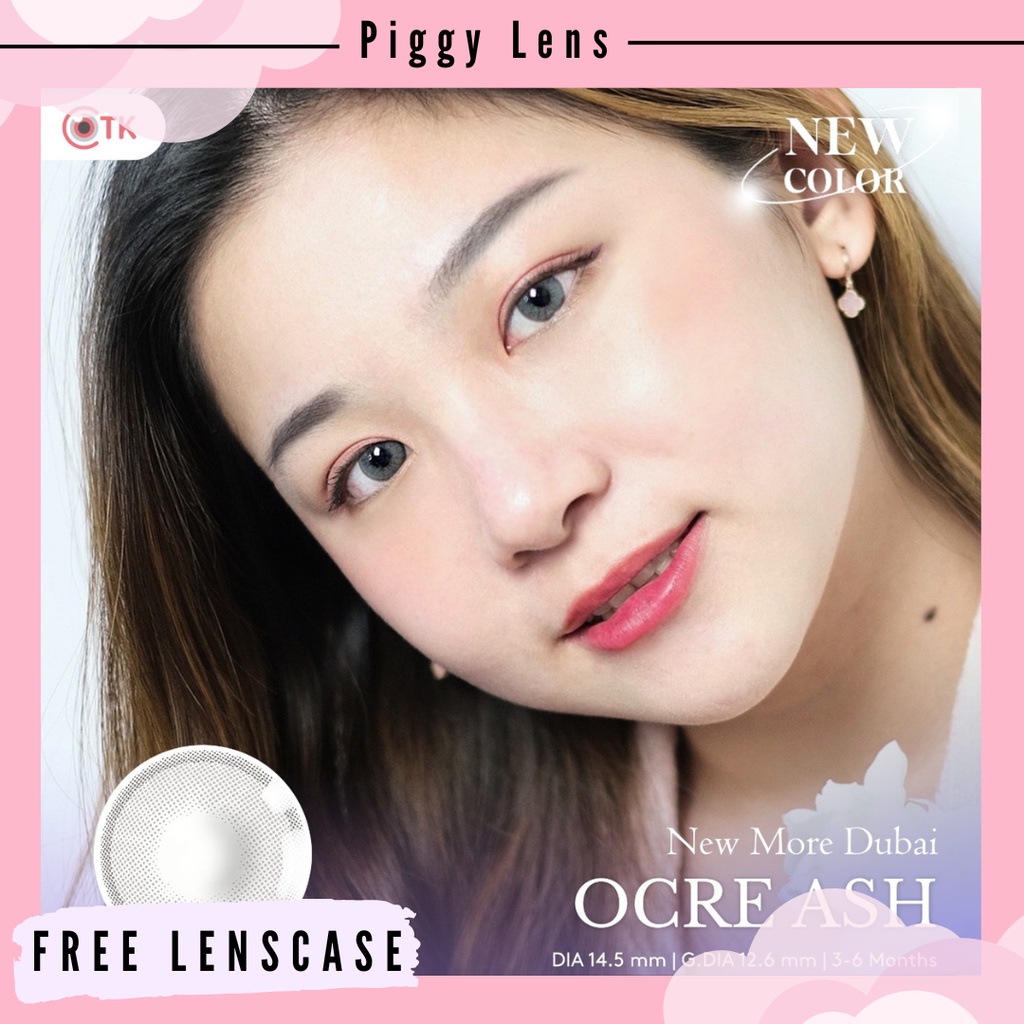 SOFTLENS NEW MORE DUBAI OCRE ASH &amp; OCRE KAKAO NORMAL &amp; MINUS 0.50 s/d 6.00 ( FREE LENSCASE )