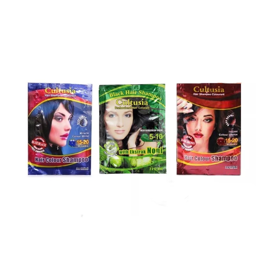Cultusia Shampo Pewarna Rambut Sachet All Variant - shampo pewarna rambut cultusia