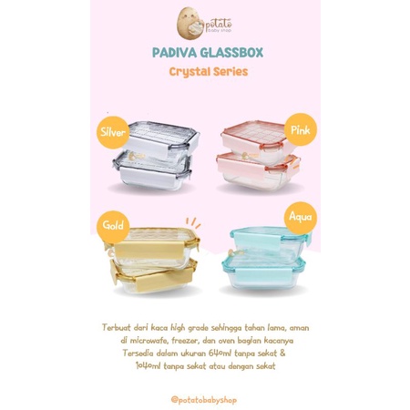 Padiva 1040ml (2pcs) Crystal Glassbox 1 &amp; Mix Compartment