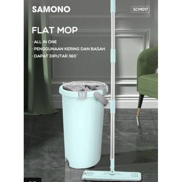 Samono Alat Pel Lantai Otomatis Ultra Mop Flat Tarik Sapu Ember Smart Mop Sweeper Malang