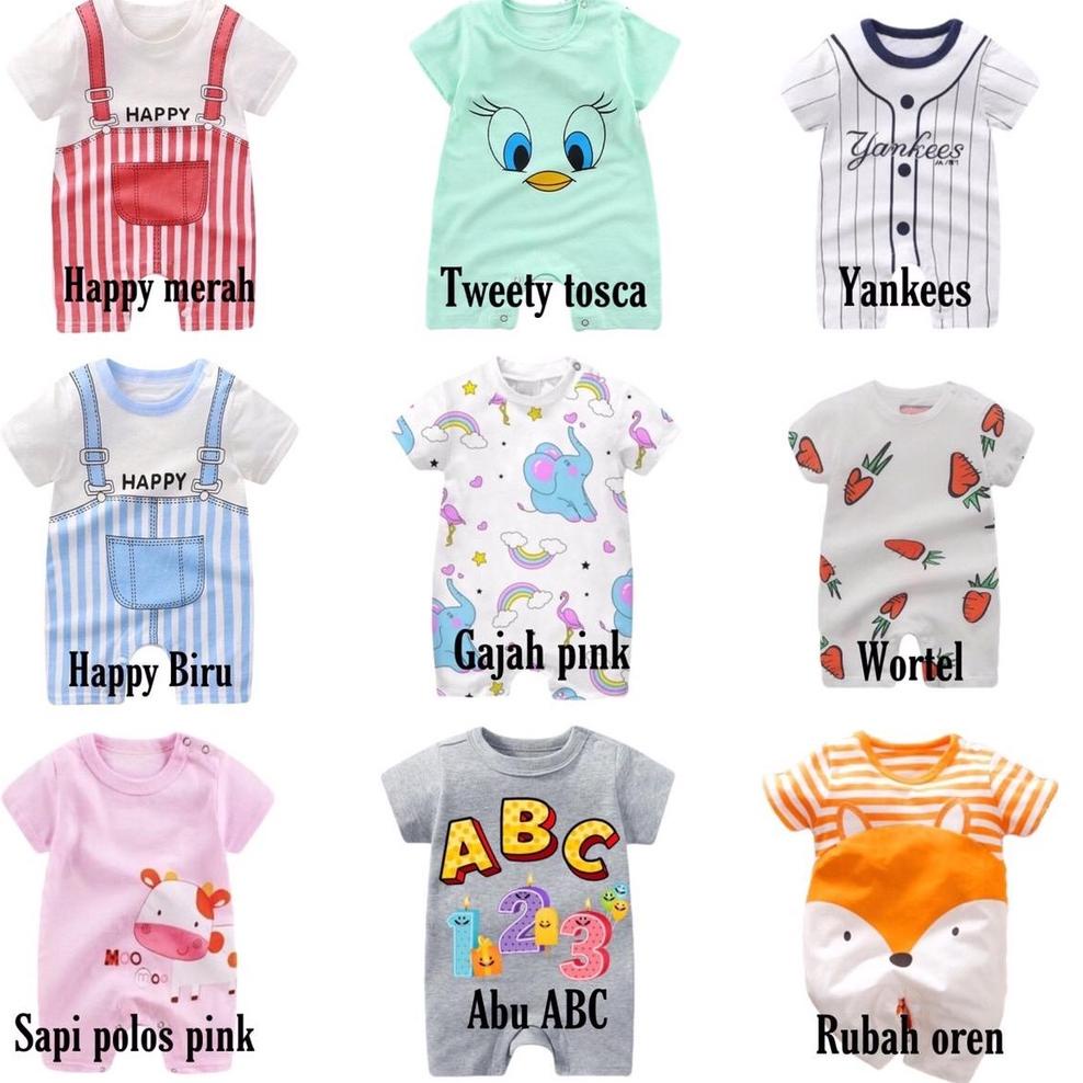 ⇏ [BISA COD] Jumper bayi Motif / Romper bayi [Motif 2] IMPORT Bayi laki laki perempuan 0-12 bulan / 