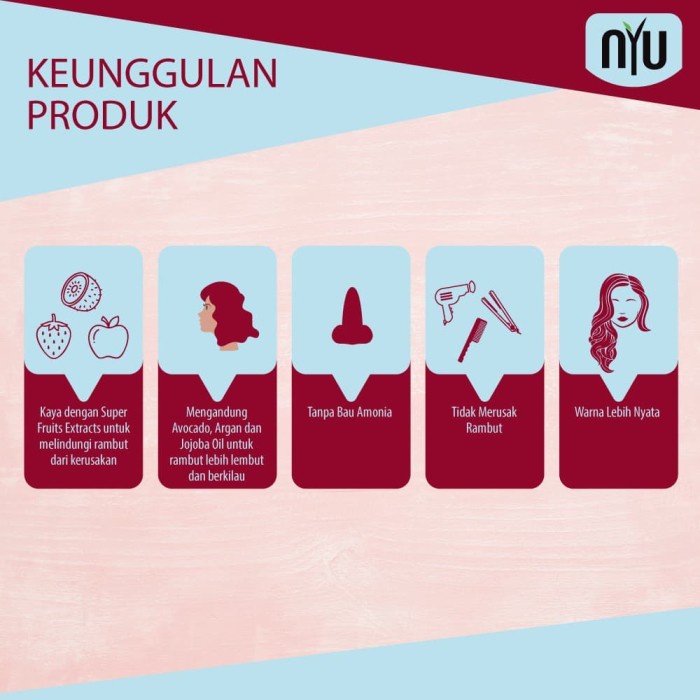 NYU Creme Hair Colour Pewarna Rambut - Cherry Red - Isi 2