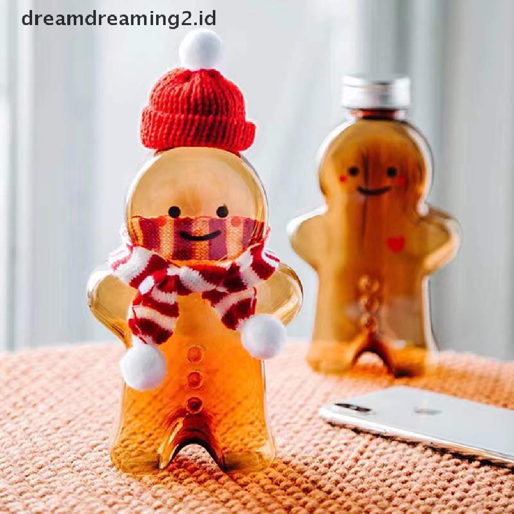 (dream) Cute Gingerbread Man Drinking Cup Shaker Botol Minum Milk Tea Water Bottle.