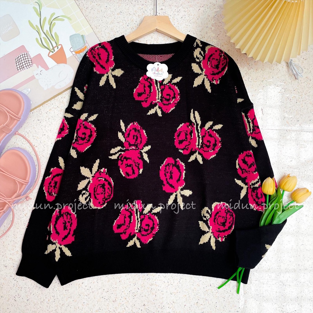 TESHA FLOWERS KNIT | SWEATER RAJUT PREMIUM