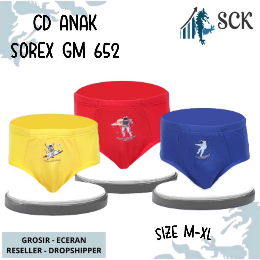 [ISI 3] CD Anak Laki-Laki SOREX GM 652 / Celana Dalam Halus Ukuran S-XL / Pakaian Dalam Cowok - sckmenwear GROSIR