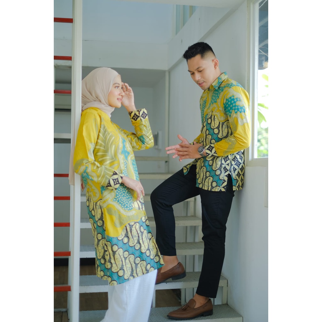 Baju Wanita Atasan Batik Couple Kemeja Tunik Kekinian Murah Jumbo