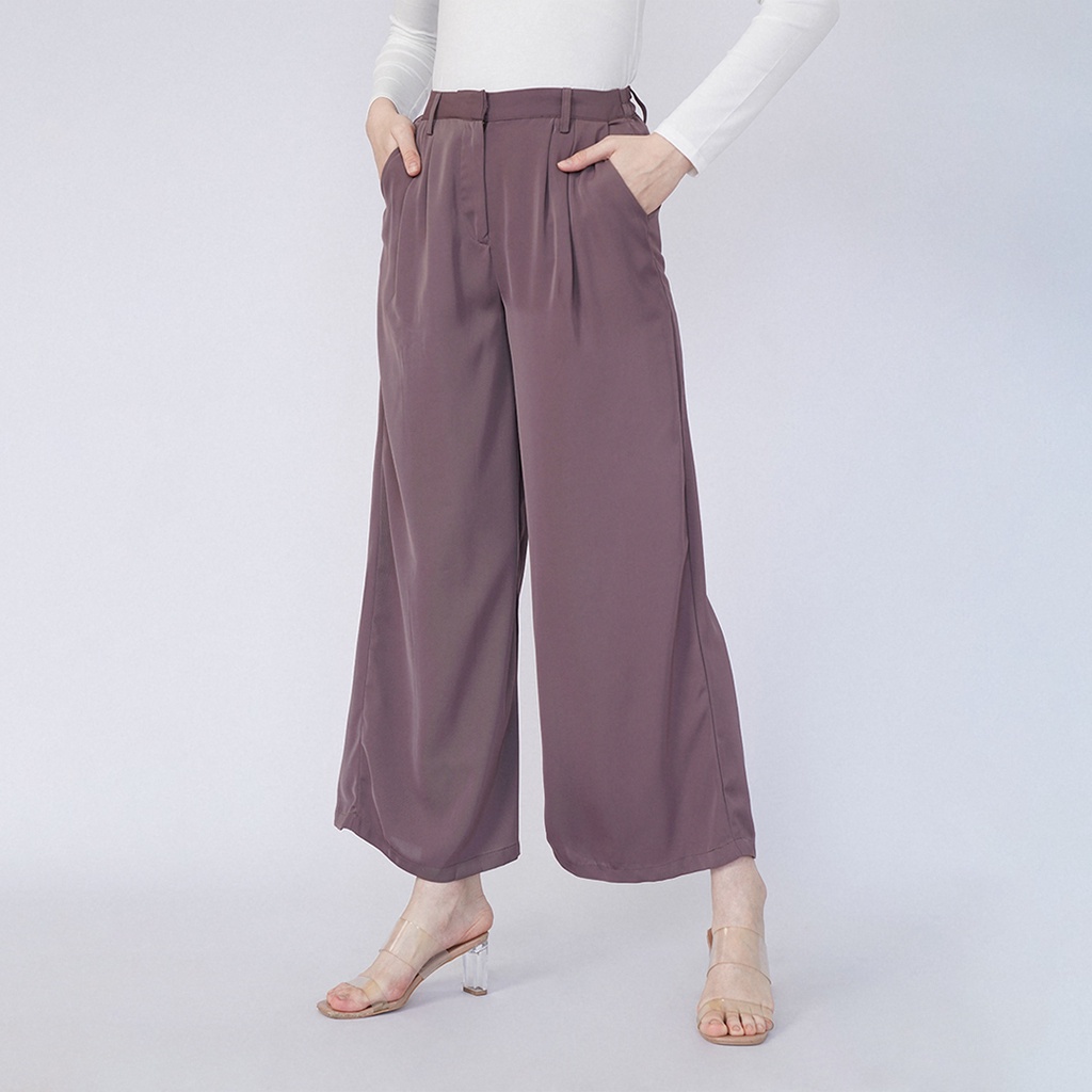 Queensland Celana Kulot Panjang Wanita LIN000216Q Cokelat Tua