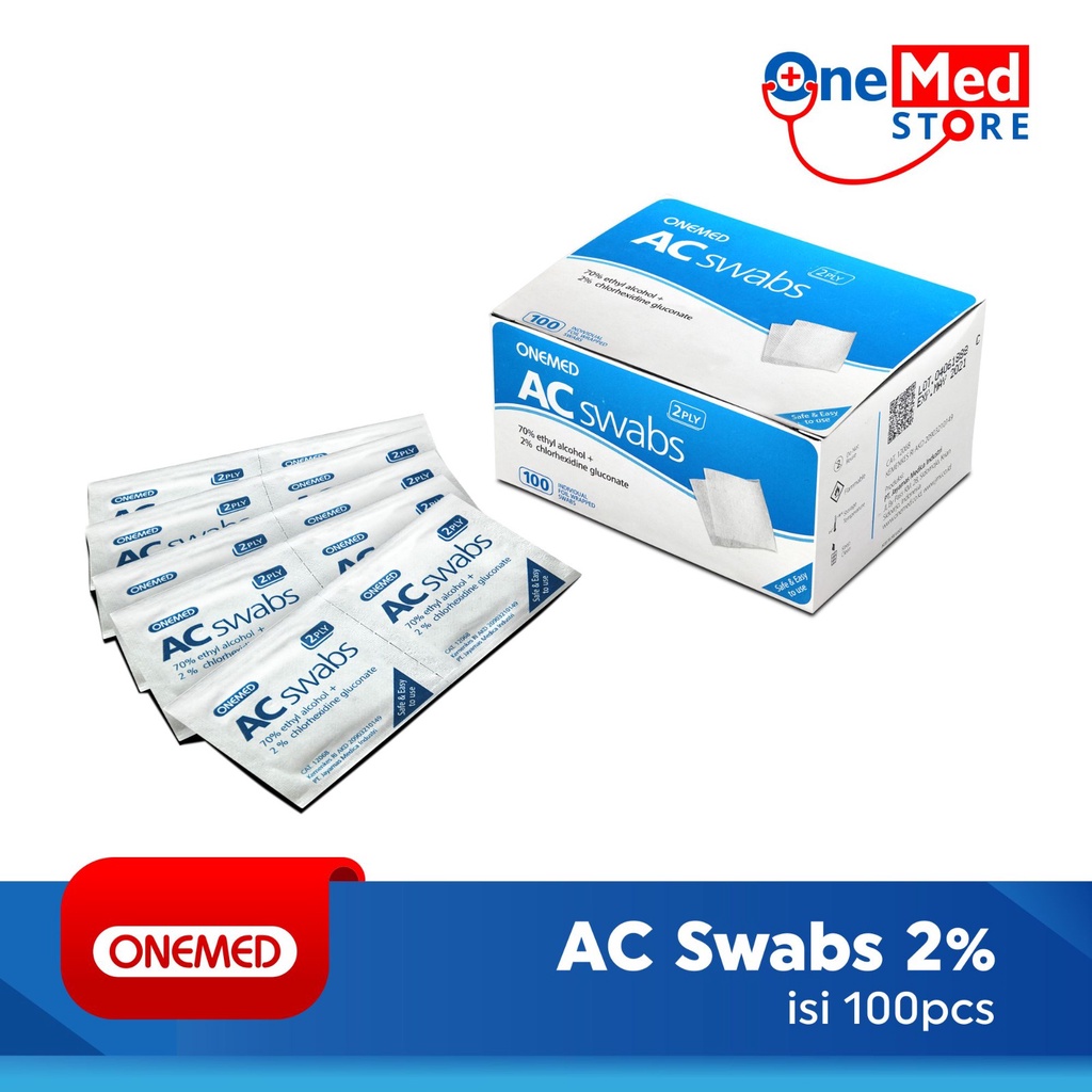 AC Swabs 2% box 100pcs - OneMed OJ