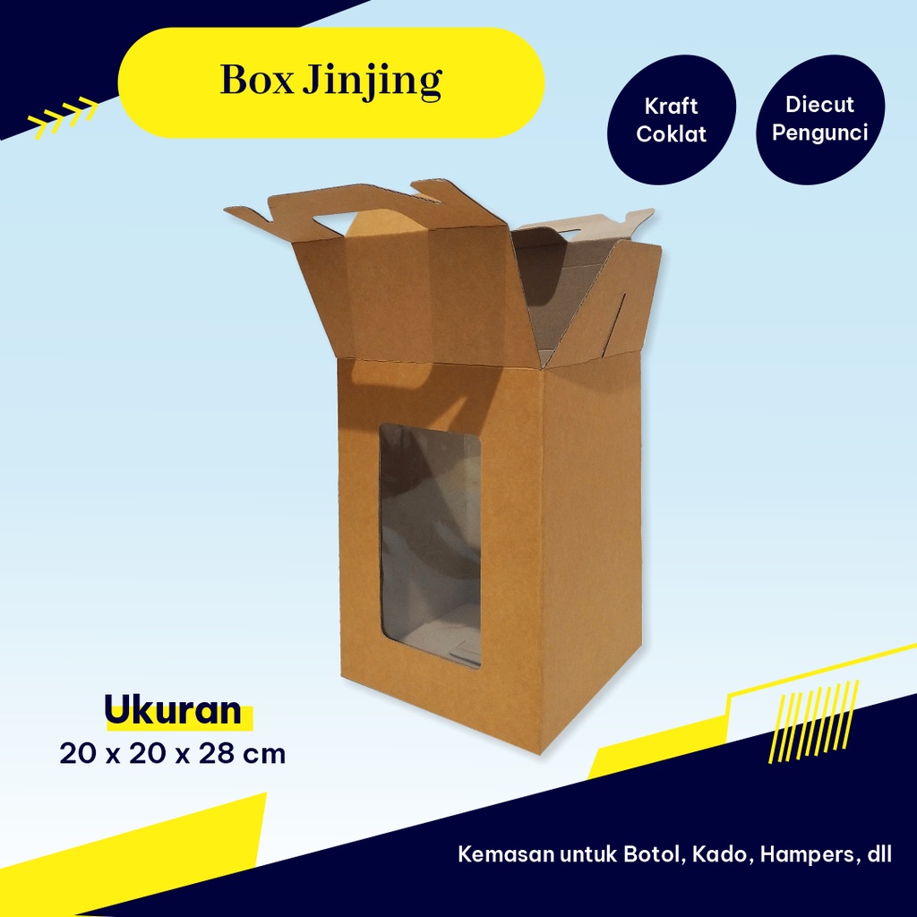 

Kardus/Box Jinjing Ukuran 20 x 20 x 28 cm - Box Jinjing Kue
