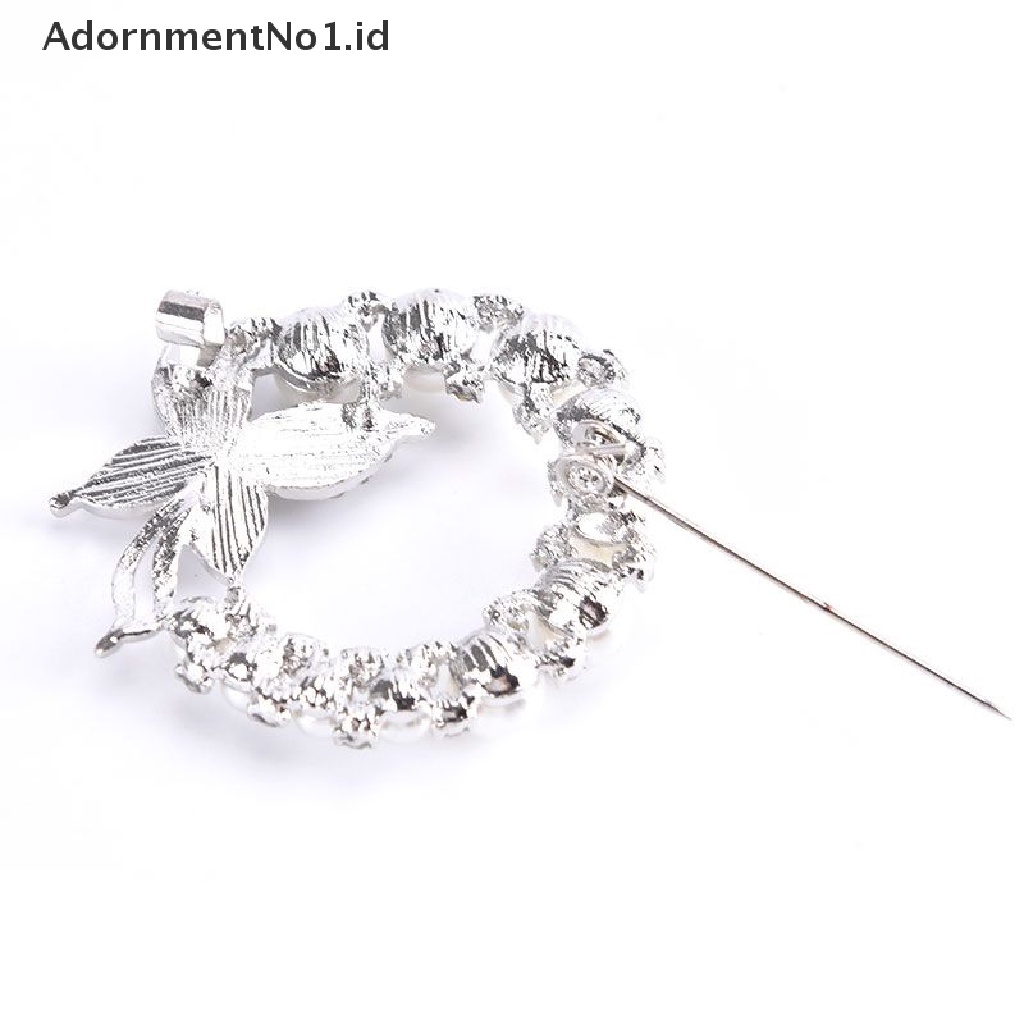 [AdornmentNo1] Bros Lingkaran Mutiara Dan Berlian Imitasi Untuk Baroque Trendy Elegan Butterfly Brooch [ID]