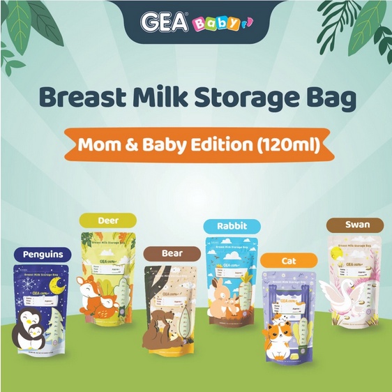 ♥️Nafris♥️GEA 120ml ,kantong kantung gea asi bayi baby breast milk bag storage|Pattern Edition|Profession Boy &amp; Girl Edition