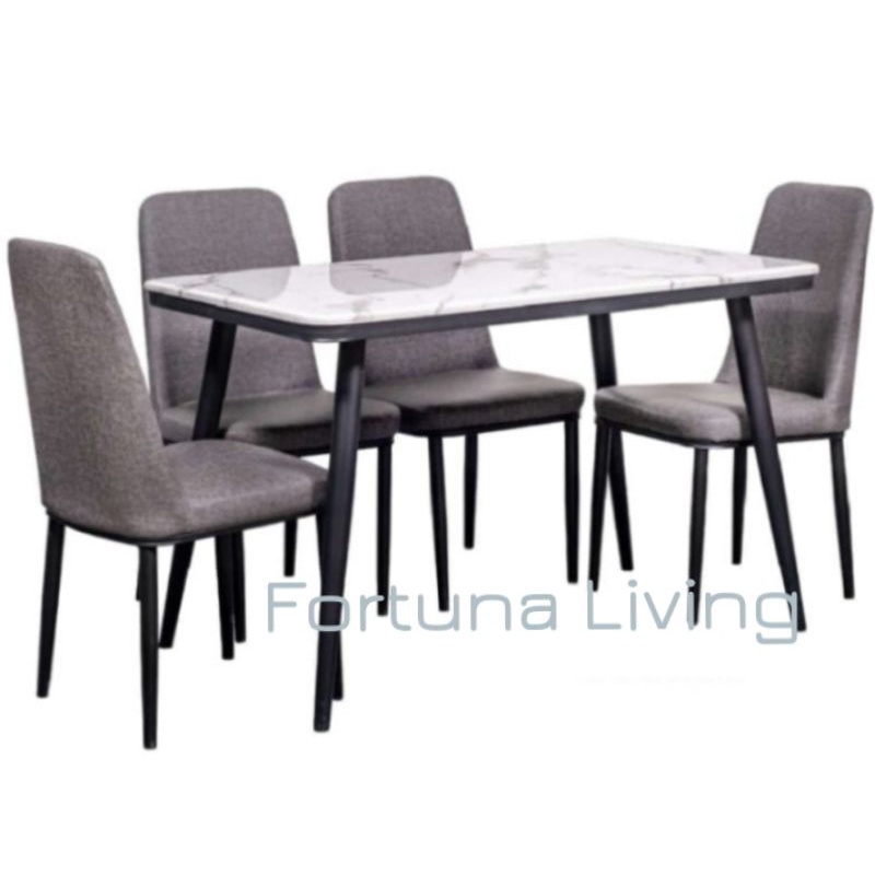 (Free Ongkir Jabodetabek ) Meja Makan Marmer 4 Kursi Dining Table Minimalis set