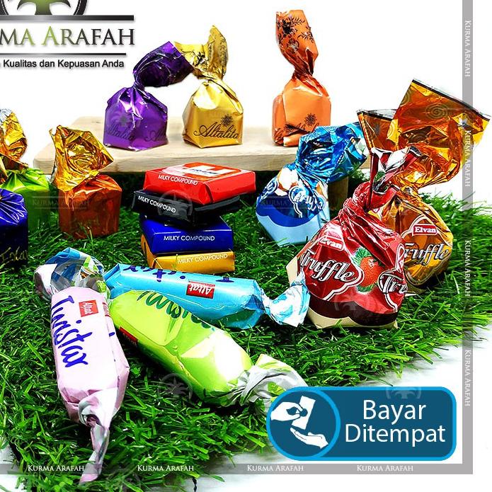 

♧ Coklat Arab Turki Mix 500 gr (Truffle, Altalita, Alysa, Frame, Twistar, Defal'e Deluxe, Square) ✹